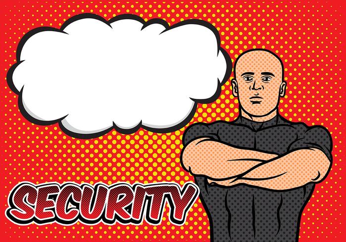 bouncer security pop art background vecteur