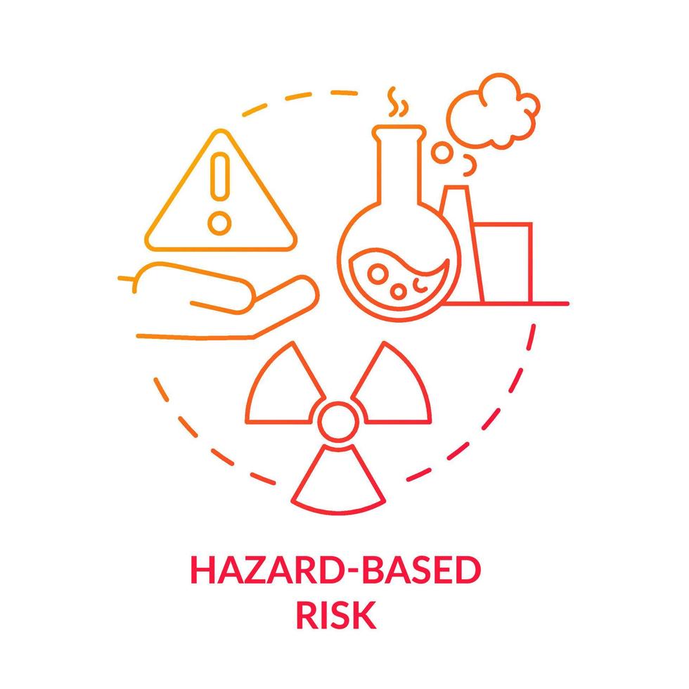 icône de concept de gradient rouge de risque basé sur le danger vecteur