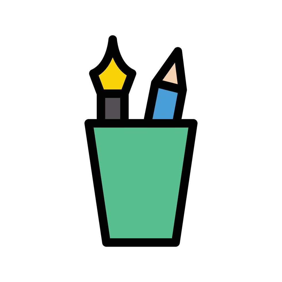 illustration vectorielle de pot à crayons sur fond.symboles de qualité premium.icônes vectorielles pour le concept et la conception graphique. vecteur