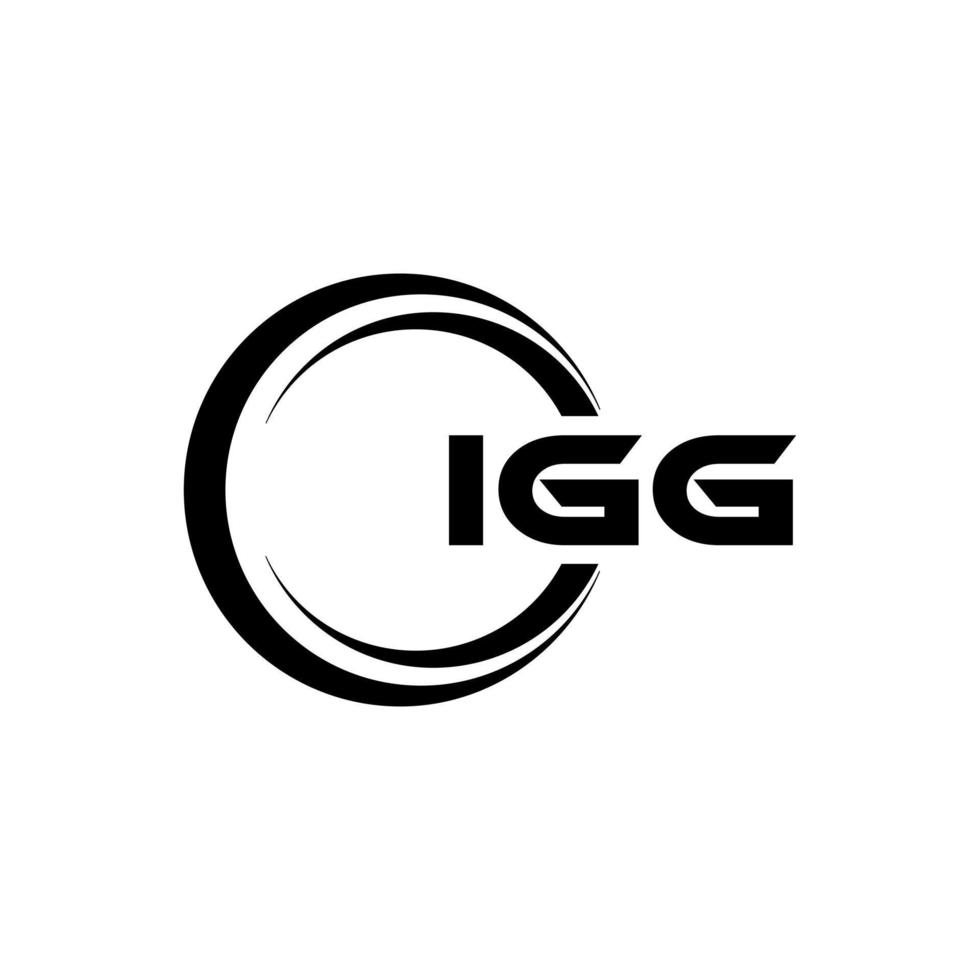 création de logo de lettre igg dans l'illustration. logo vectoriel, dessins de calligraphie pour logo, affiche, invitation, etc. vecteur