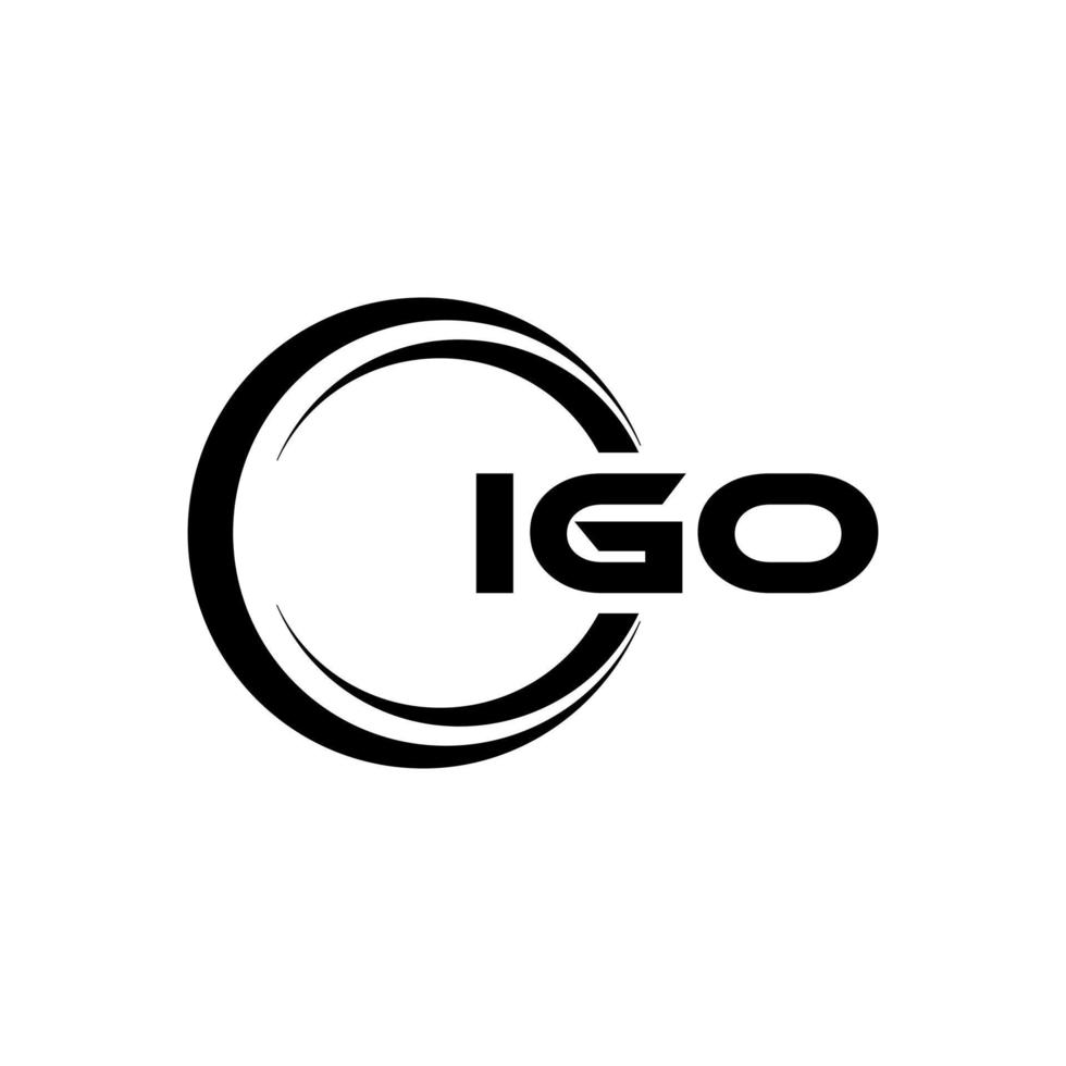 création de logo de lettre igo dans l'illustration. logo vectoriel, dessins de calligraphie pour logo, affiche, invitation, etc. vecteur