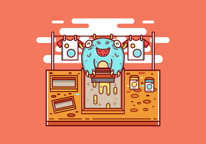 Sérigraphie Monster Vector