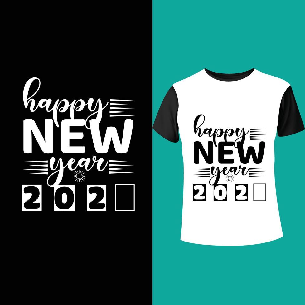 conception de t-shirt de bonne année vecteur