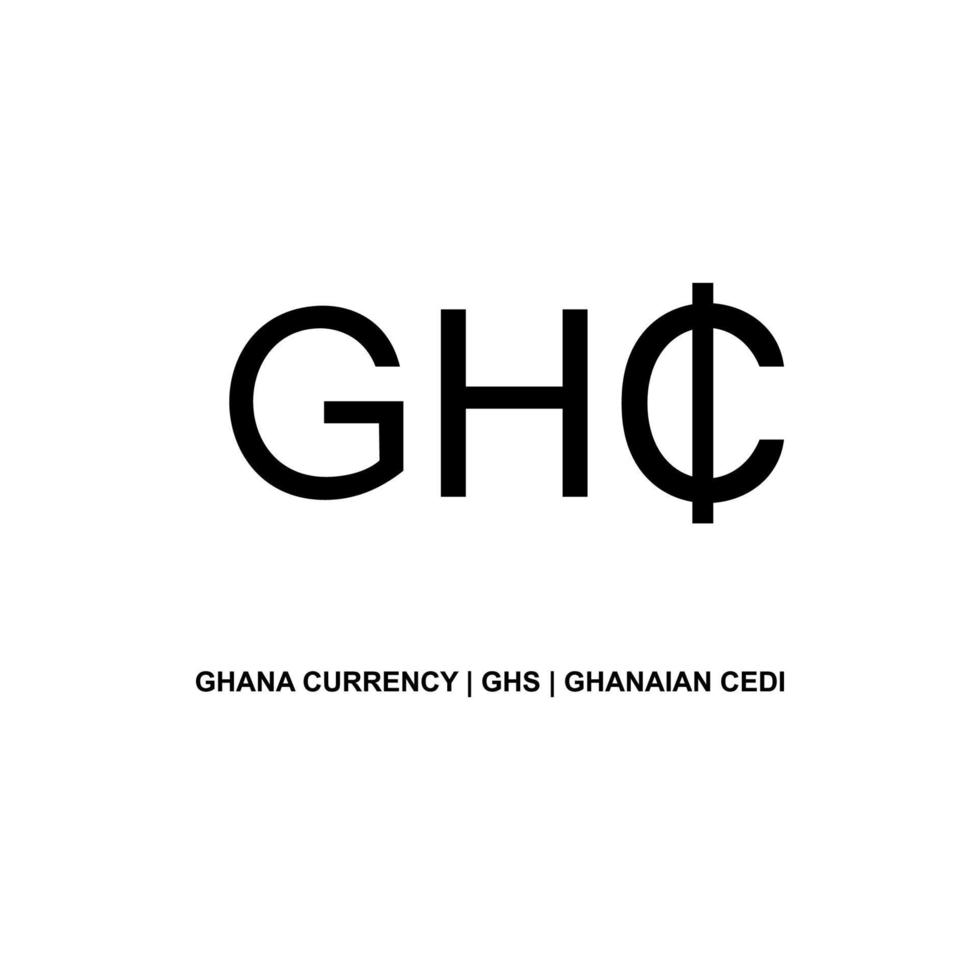 symbole d'icône de devise ghana, cedi ghanéen, signe ghs. illustration vectorielle vecteur