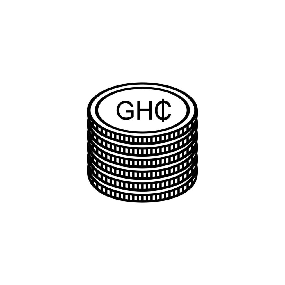 symbole d'icône de devise ghana, cedi ghanéen, signe ghs. illustration vectorielle vecteur