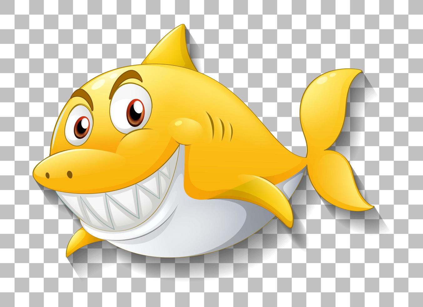 requin souriant personnage de dessin animé sur fond transparent vecteur