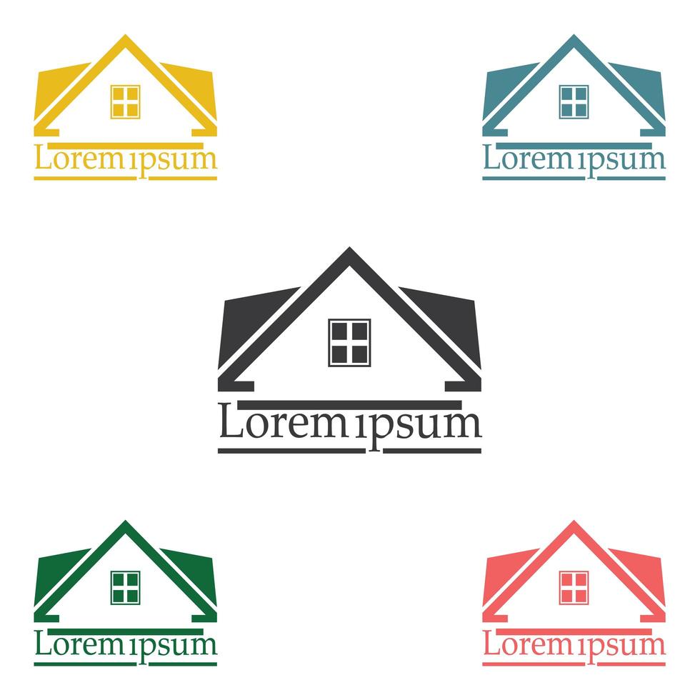 ensemble de couleurs de modèle de conception de logo vectoriel immobilier.