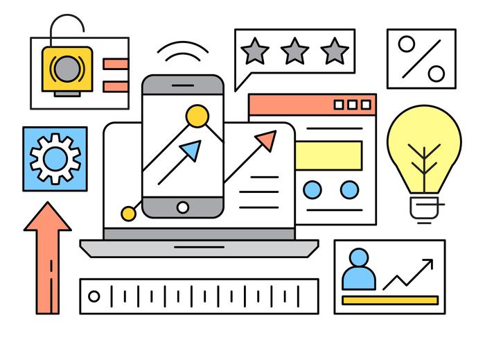 icônes gratuites de croissance commerciale vecteur