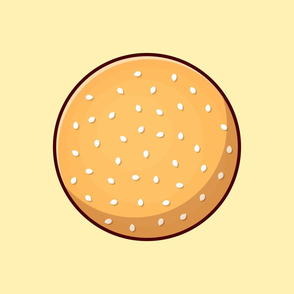 illustration d'icône de vecteur de dessin animé de pain de burger