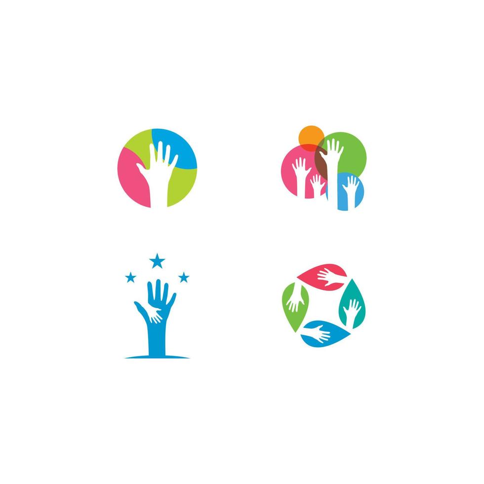 symbole de la main soins communautaires logo illustration vectorielle vecteur