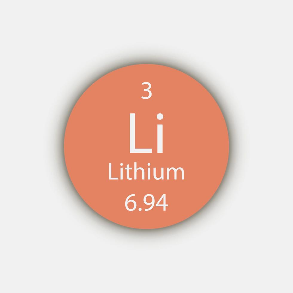 symbole du lithium. élément chimique du tableau périodique. illustration vectorielle. vecteur