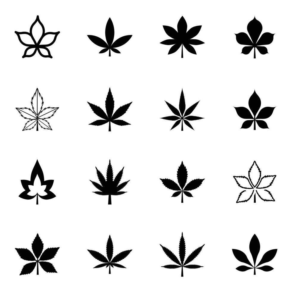 pack d'icônes de ligne de glyphe de marijuana vecteur