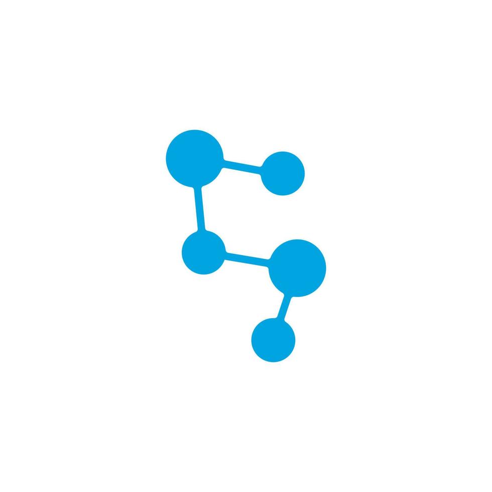 illustration de l'icône vectorielle du logo de la molécule bleue vecteur