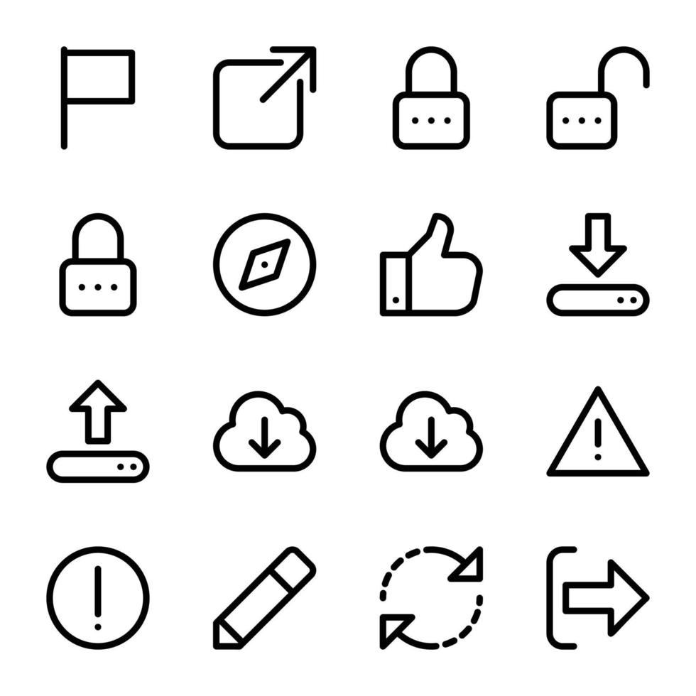 pack d'icônes vectorielles web et ui vecteur