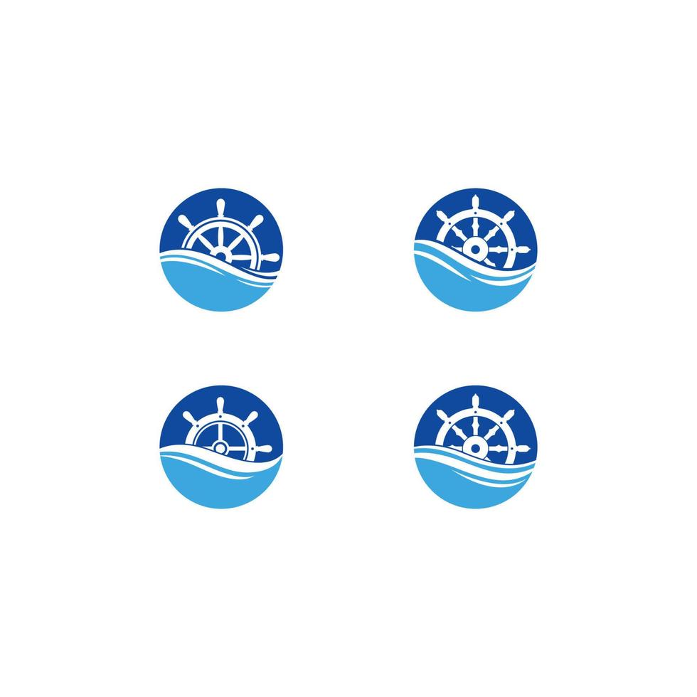 modèle d'illustration d'icône vectorielle de logo de direction de navire vecteur