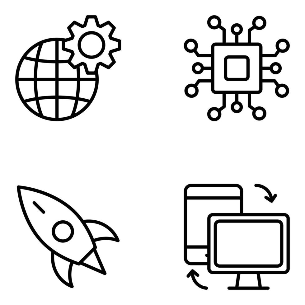 pack d'icônes ai et de technologie moderne vecteur