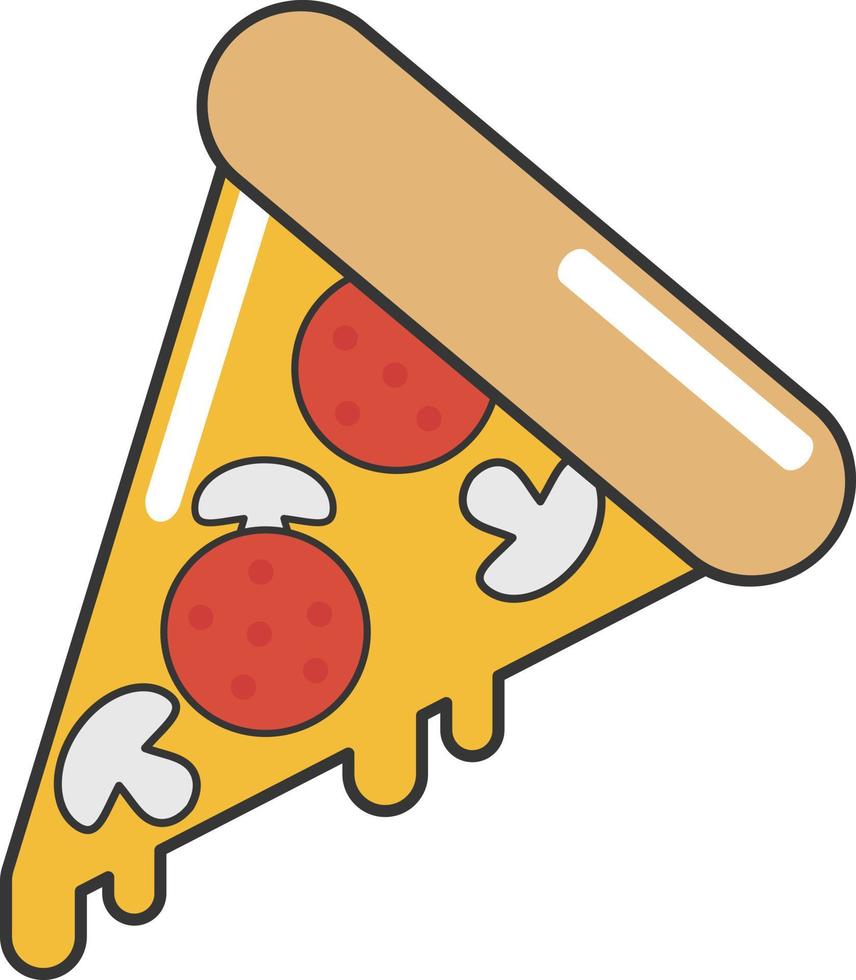création d'éléments de pizza délicieuse, conception d'illustration de nourriture savoureuse. vecteur