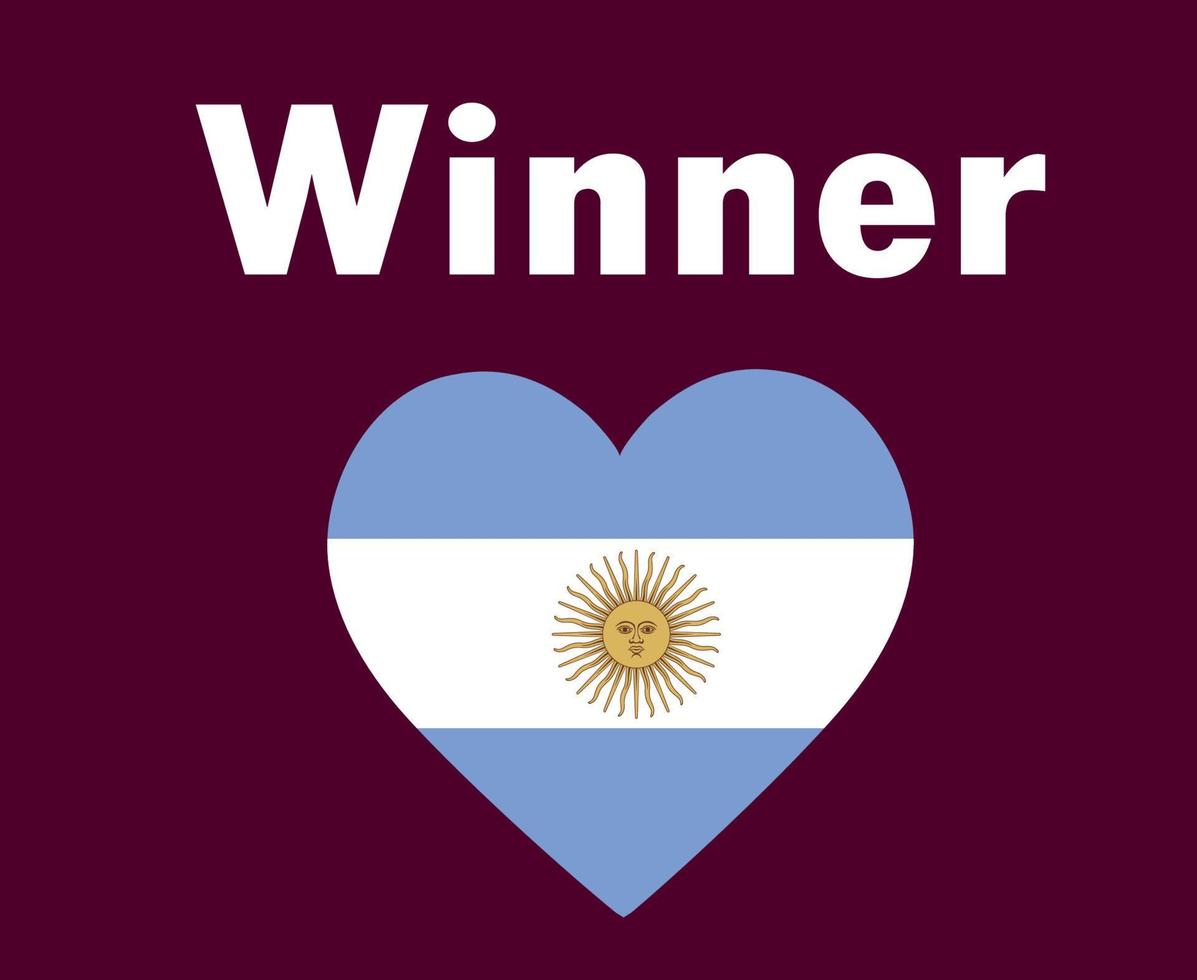 argentine drapeau coeur vainqueur final football symbole conception amérique latine vecteur pays latino amérique équipes football illustration