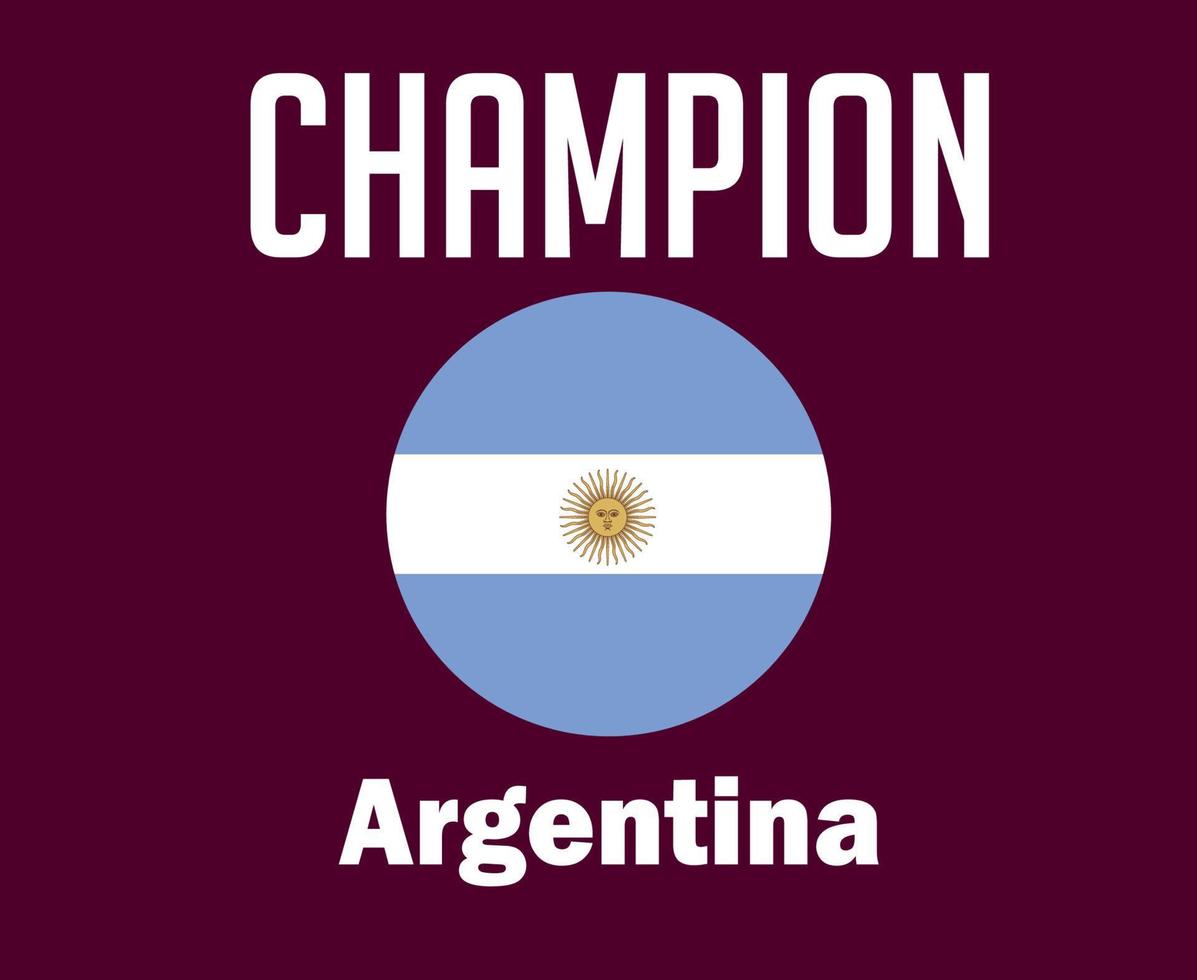 drapeau argentine champion avec noms conception finale de symbole de football amérique latine vecteur pays d'amérique latine illustration d'équipes de football