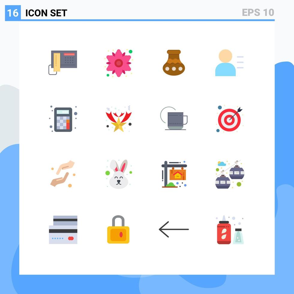 pack d'icônes vectorielles stock de 16 signes et symboles de ligne pour la calculatrice persona pot personne festival pack modifiable d'éléments de conception de vecteur créatif