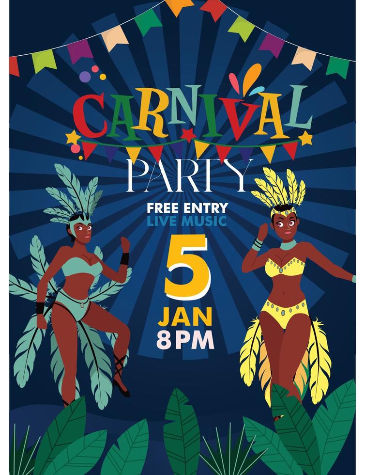 affiche de la fête du carnaval belle affiche vecteur