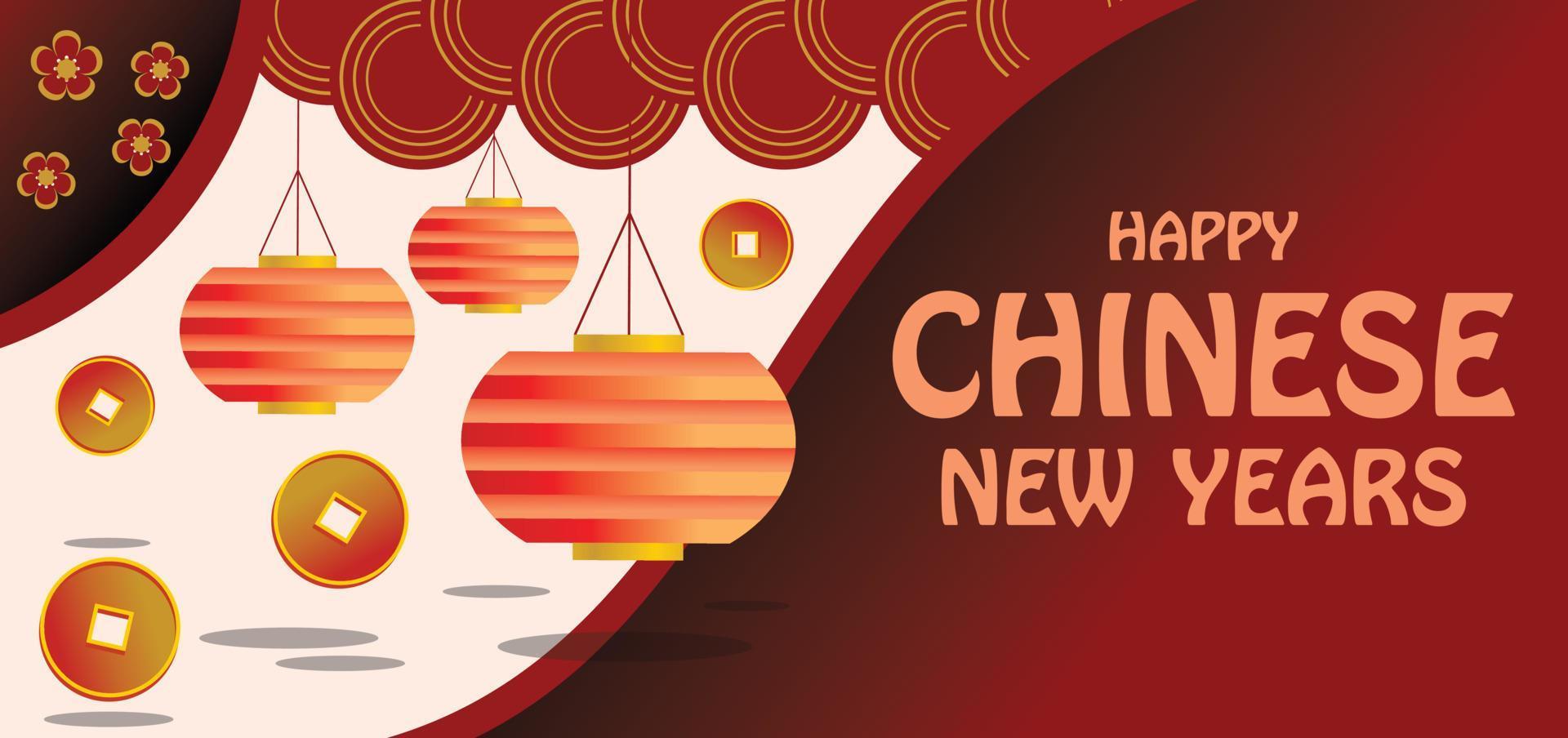 bannière simple du nouvel an chinois vecteur