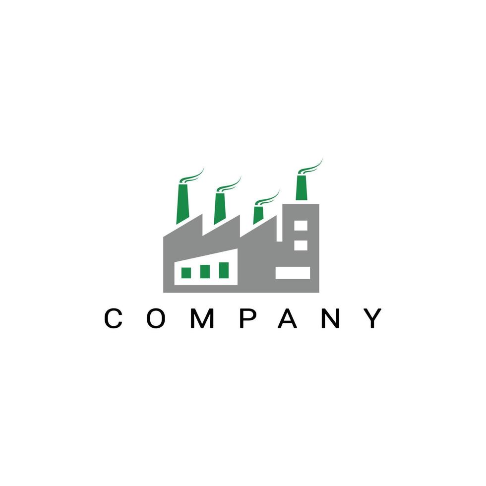 logo d'usine, usine, production industrielle, modèle de logo de construction vecteur