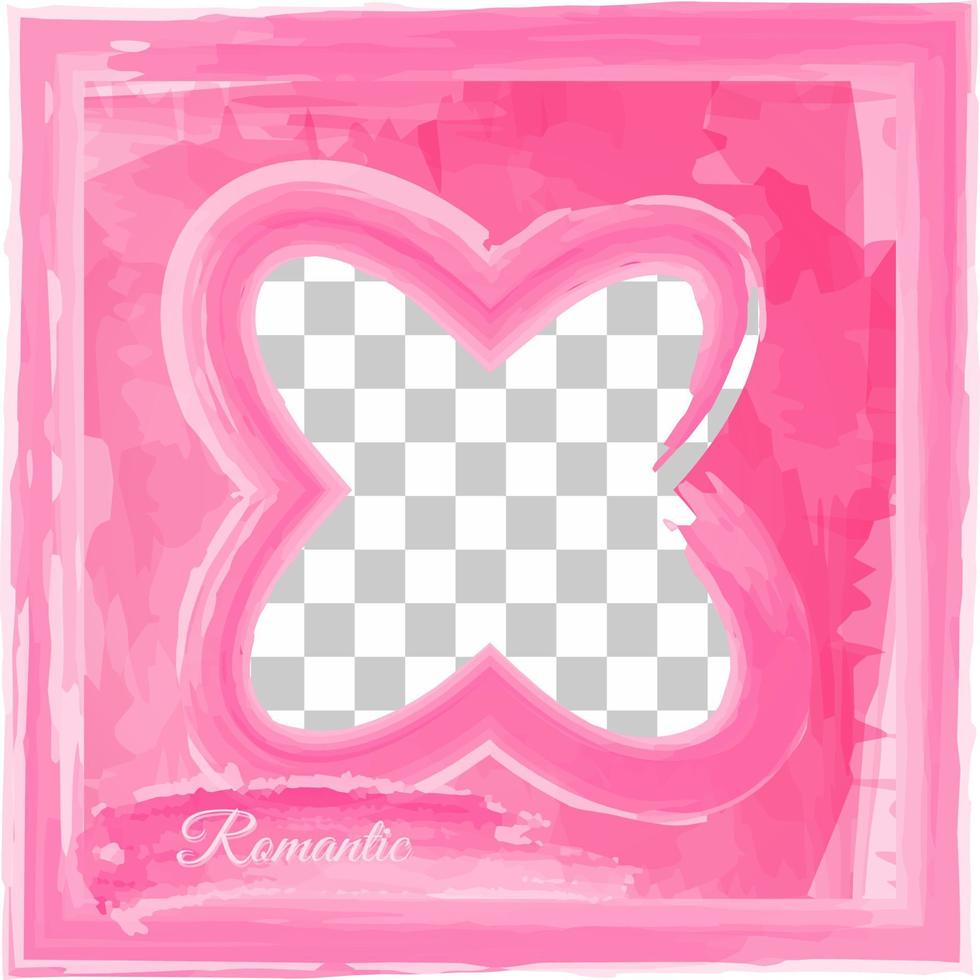 cadre rose avec des formes. peinture de fond à l'aquarelle avec frange abstraite et gouttes et gouttes de peinture de purge, conception de texture de papier peint vecteur