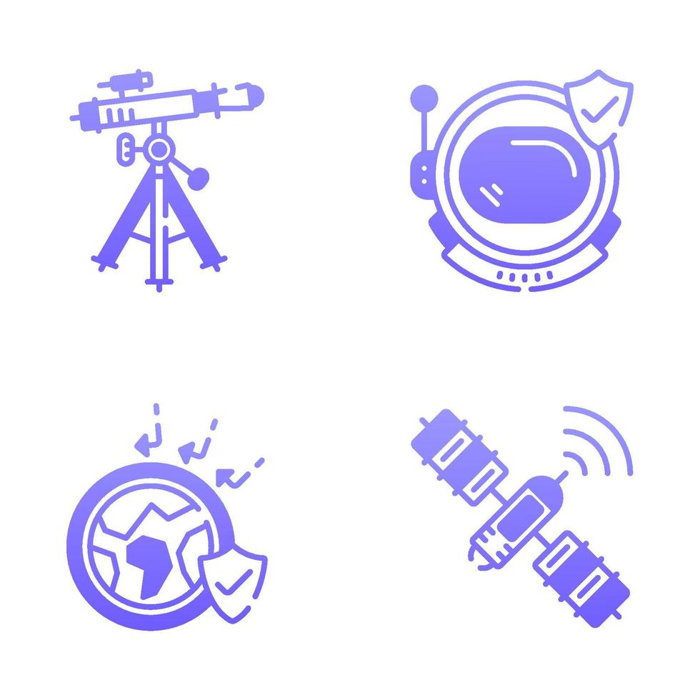 icônes de gradient d'espace et d'astronomie vecteur