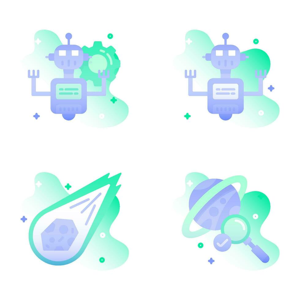 icônes d'illustration de l'espace plat et de l'astronomie vecteur