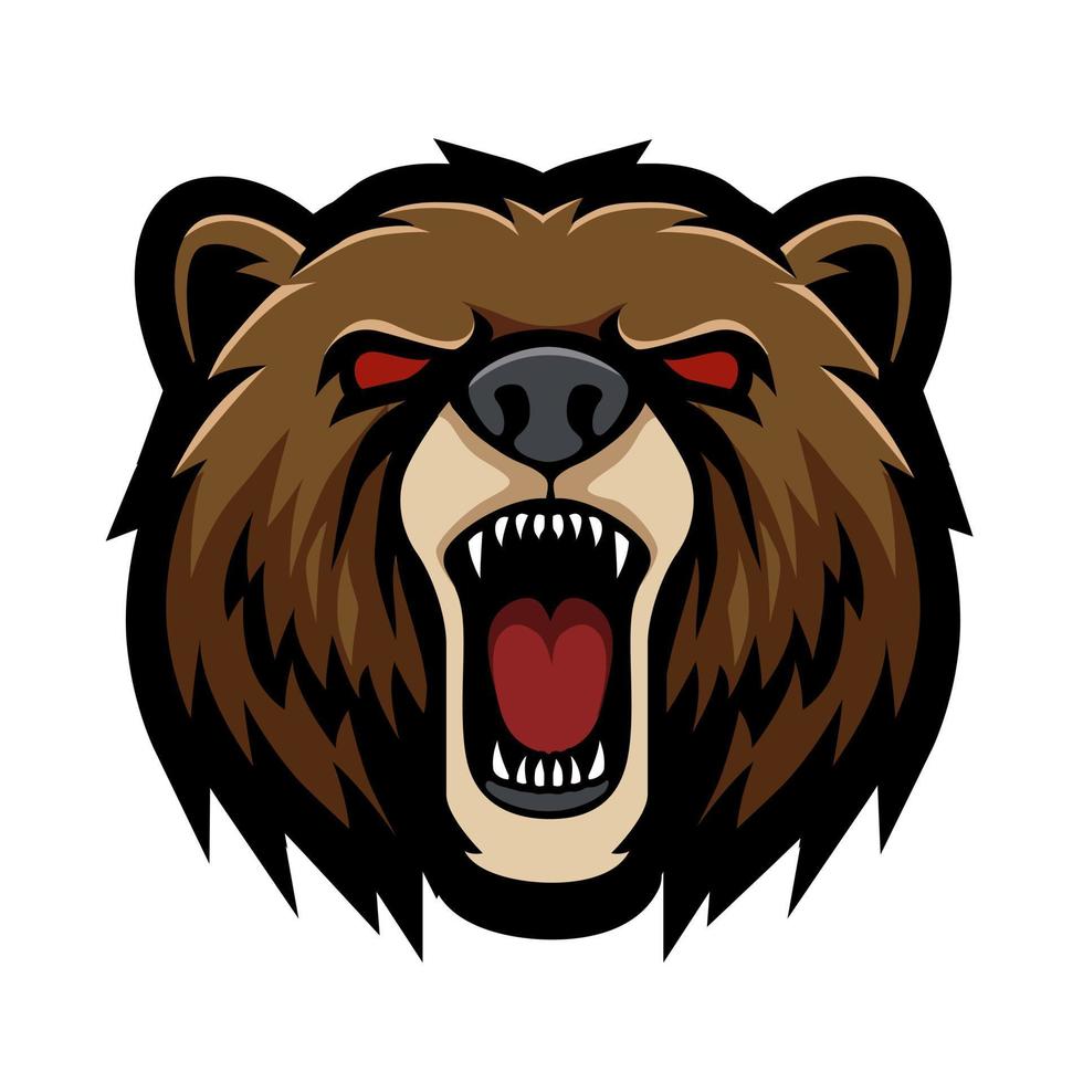 mascotte de logo de sport tête d'ours vecteur