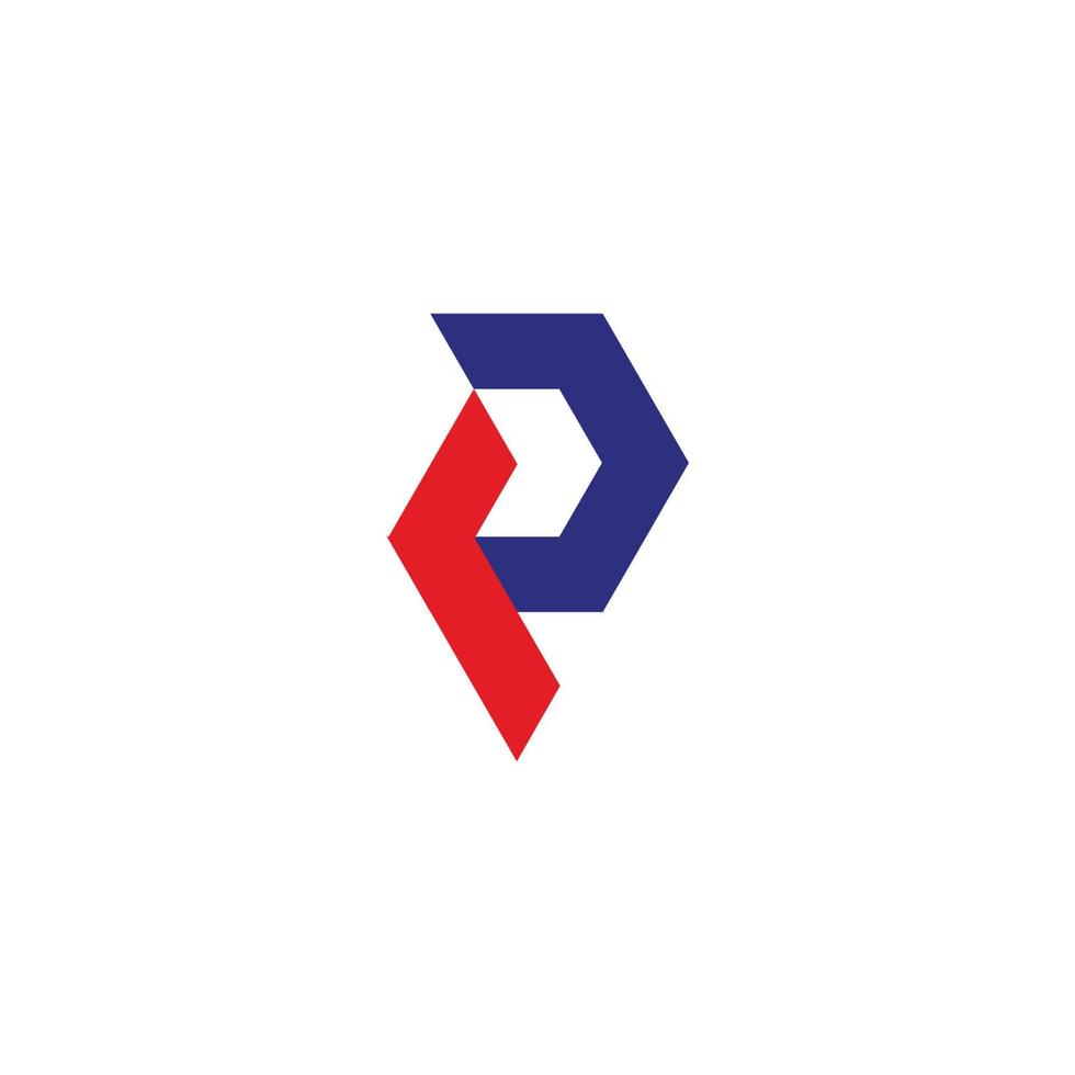 lettre rp flèche vecteur logo géométrique coloré
