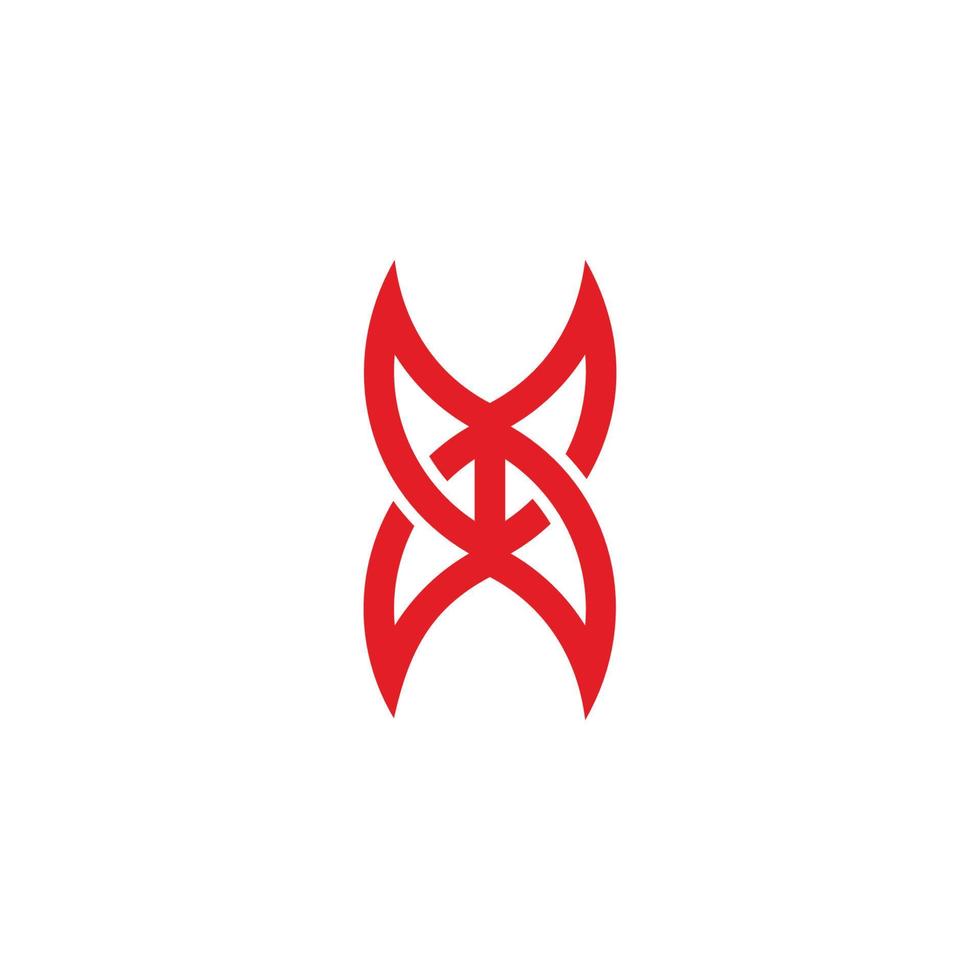 lettre x flèches liées ligne géométrique logo vecteur