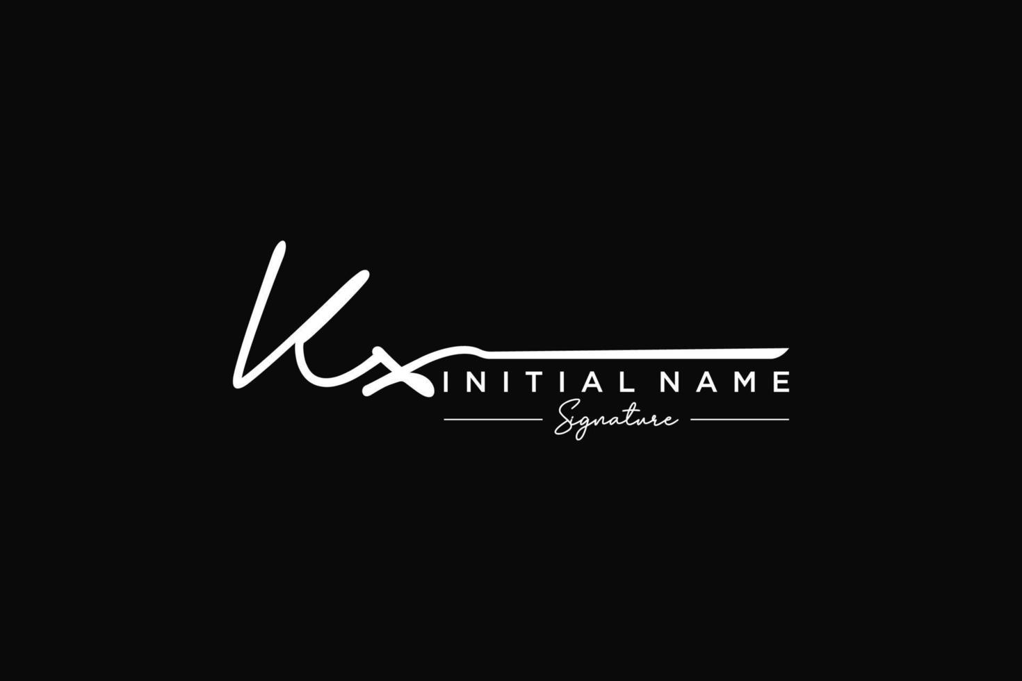 vecteur de modèle de logo de signature kx initial. illustration vectorielle de calligraphie dessinée à la main.