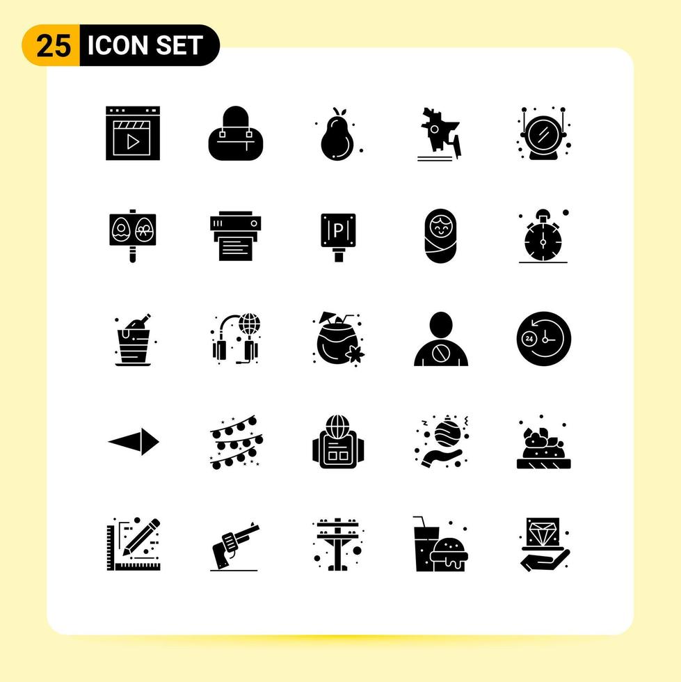 interface mobile ensemble de glyphes solides de 25 pictogrammes d'oeuf espace avocat casque bangladesh pays éléments de conception vectoriels modifiables vecteur