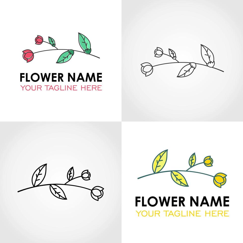 charmante fleur avec des feuilles image graphique icône logo design abstrait concept vecteur stock. peut être utilisé comme symbole lié à la nature ou à la plante