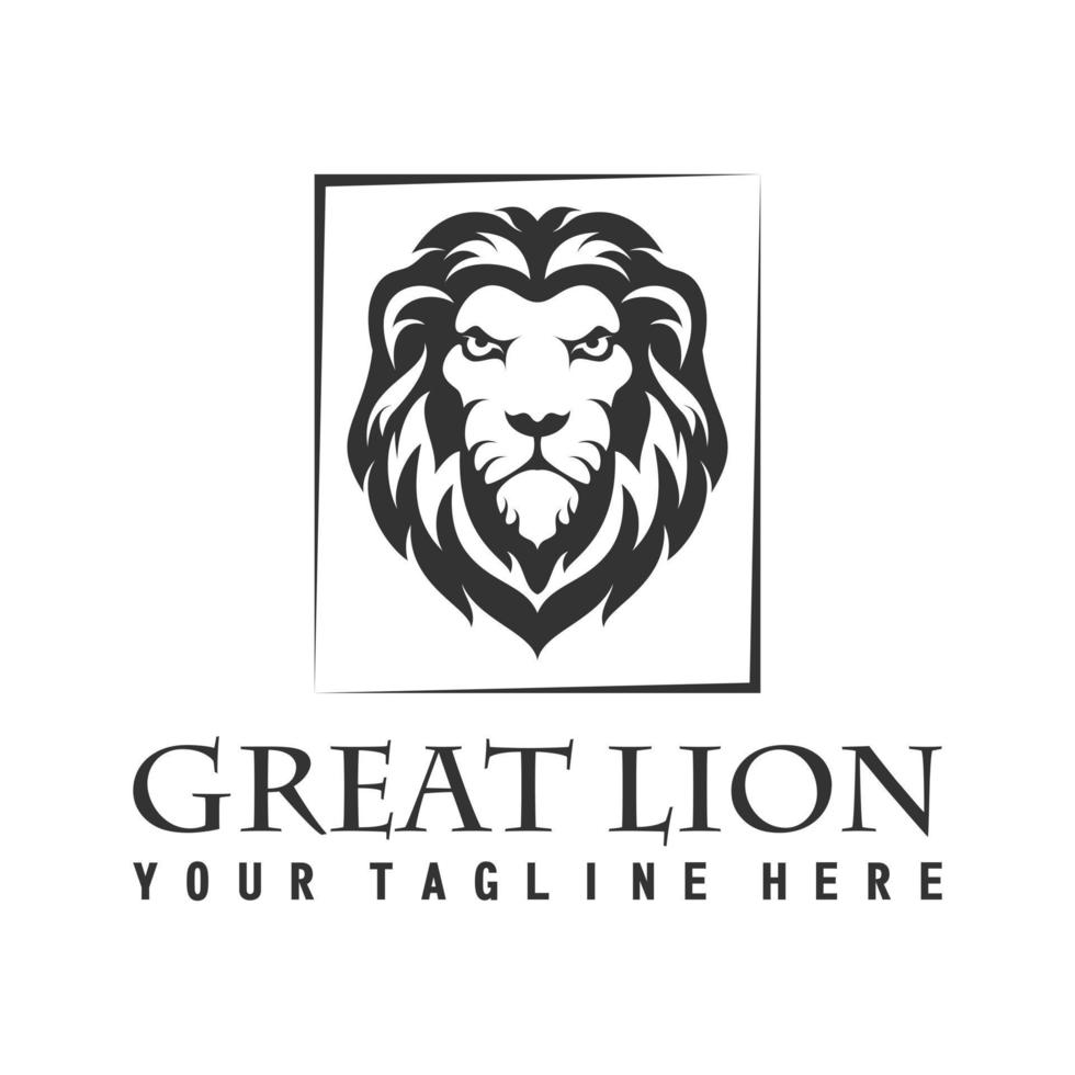 tête de lion unique avec image très féroce icône graphique logo design concept abstrait vecteur stock. peut être utilisé comme symbole lié à l'animal.