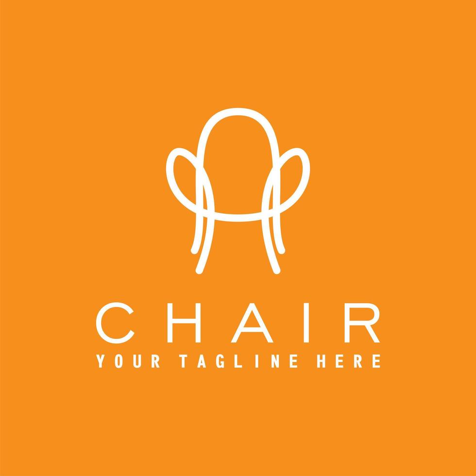 chaise simple et unique avec ligne minimaliste image graphique icône logo design abstrait concept vecteur stock. peut être utilisé comme symbole lié aux meubles.