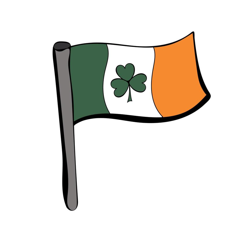 drapeau irlandais avec trèfle vecteur