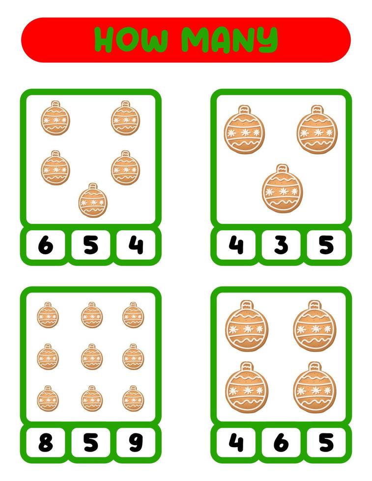 compter combien de boules de gingembre. écrivez la réponse. jeux éducatifs pour enfants vecteur