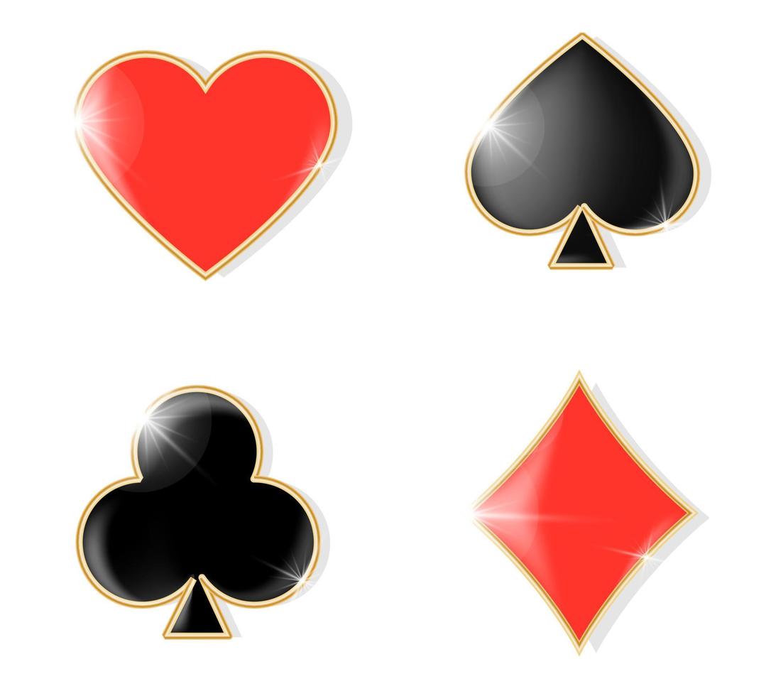 ensemble de combinaisons de cartes à jouer vecteur