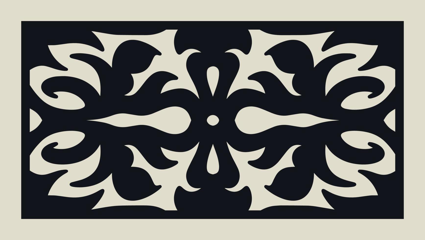 modèle décoratif vectoriel découpé au laser de motif de dentelle avec ornement baroque vintage pour la découpe ou la sculpture sur bois, élément pour carte d'invitation de mariage