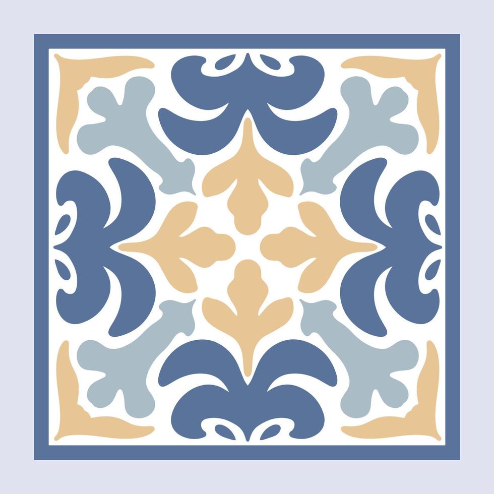 tuile de mosaïque marocaine sans soudure de vecteur avec patchwork coloré. azulejo portugal bleu vintage, talavera mexicain, ornement de majolique italienne, motif arabesque ou mosaïque de céramique espagnole