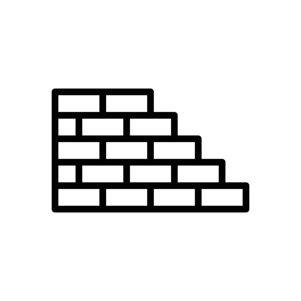 illustration d'icône de travaux de brique. style d'icône de ligne. icône liée à la construction. conception de vecteur simple modifiable