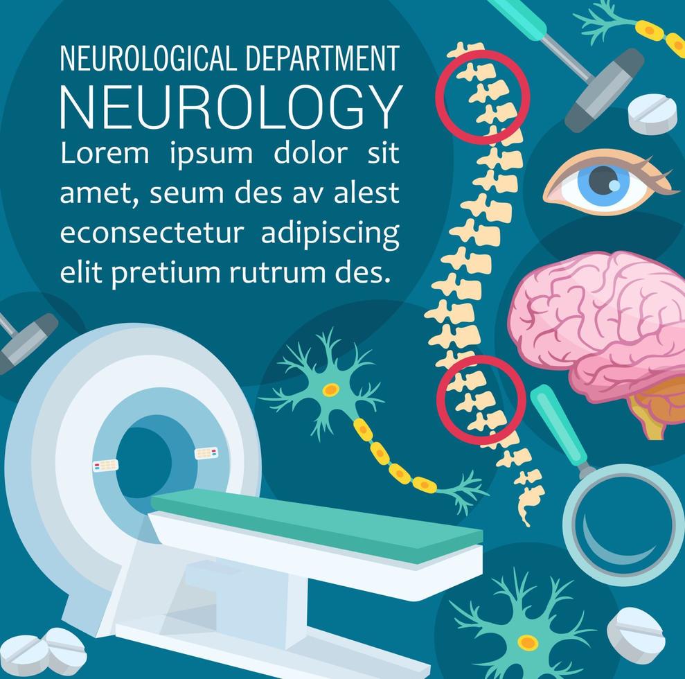 conception d'affiche de la clinique de diagnostic des maladies neurologiques vecteur