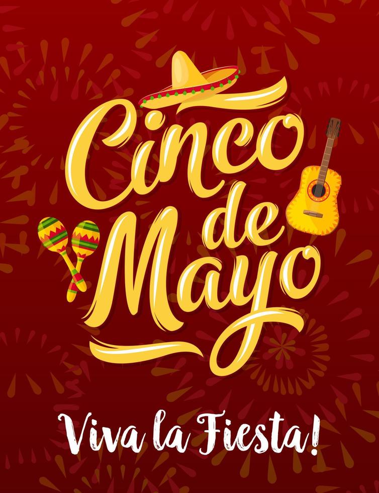 bannière de fiesta mexicaine pour les vacances de cinco de mayo vecteur