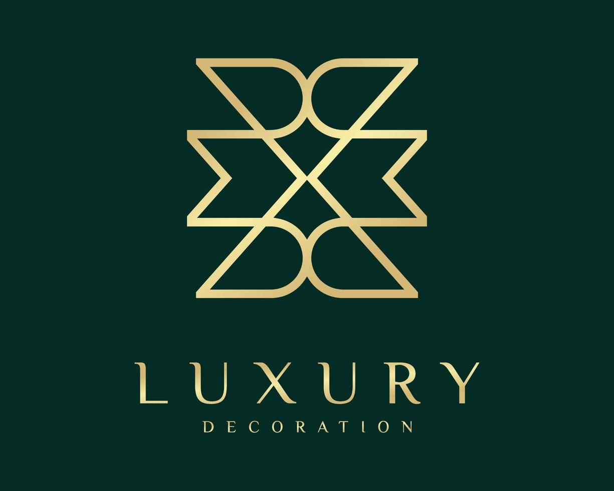décoratif abstrait décoration ornement or luxe élégant simple dessin au trait vecteur création de logo
