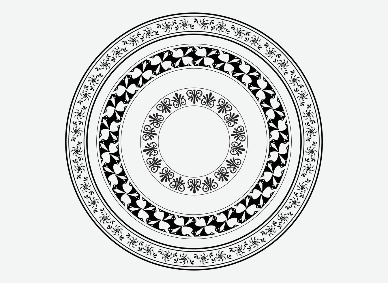 bordure de cercle, élément de conception de mandala abstrait vecteur