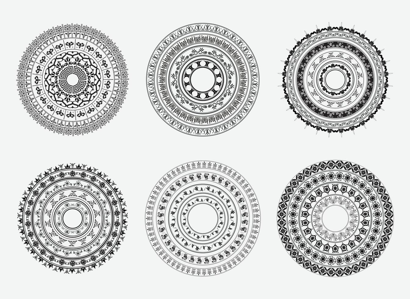 art de conception de mandala de frontière de vecteur