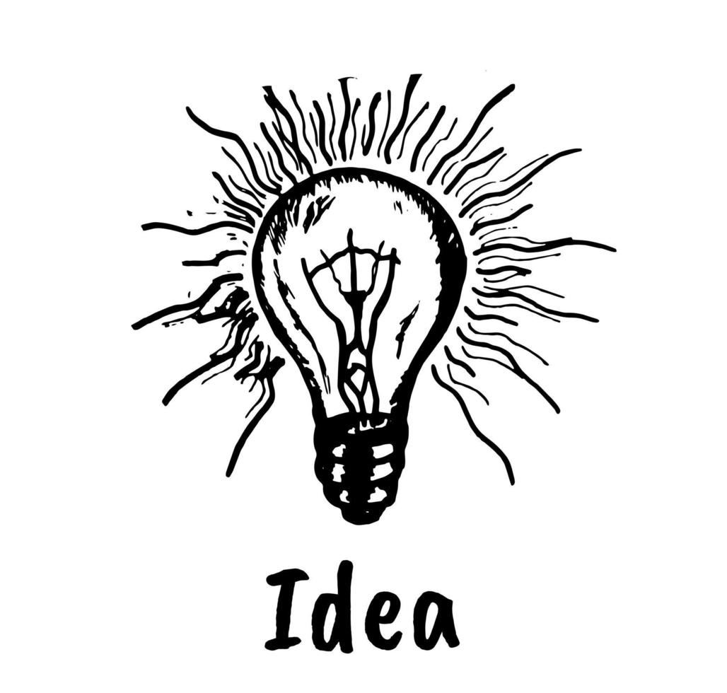 icône d'ampoule de vecteur avec concept d'idée